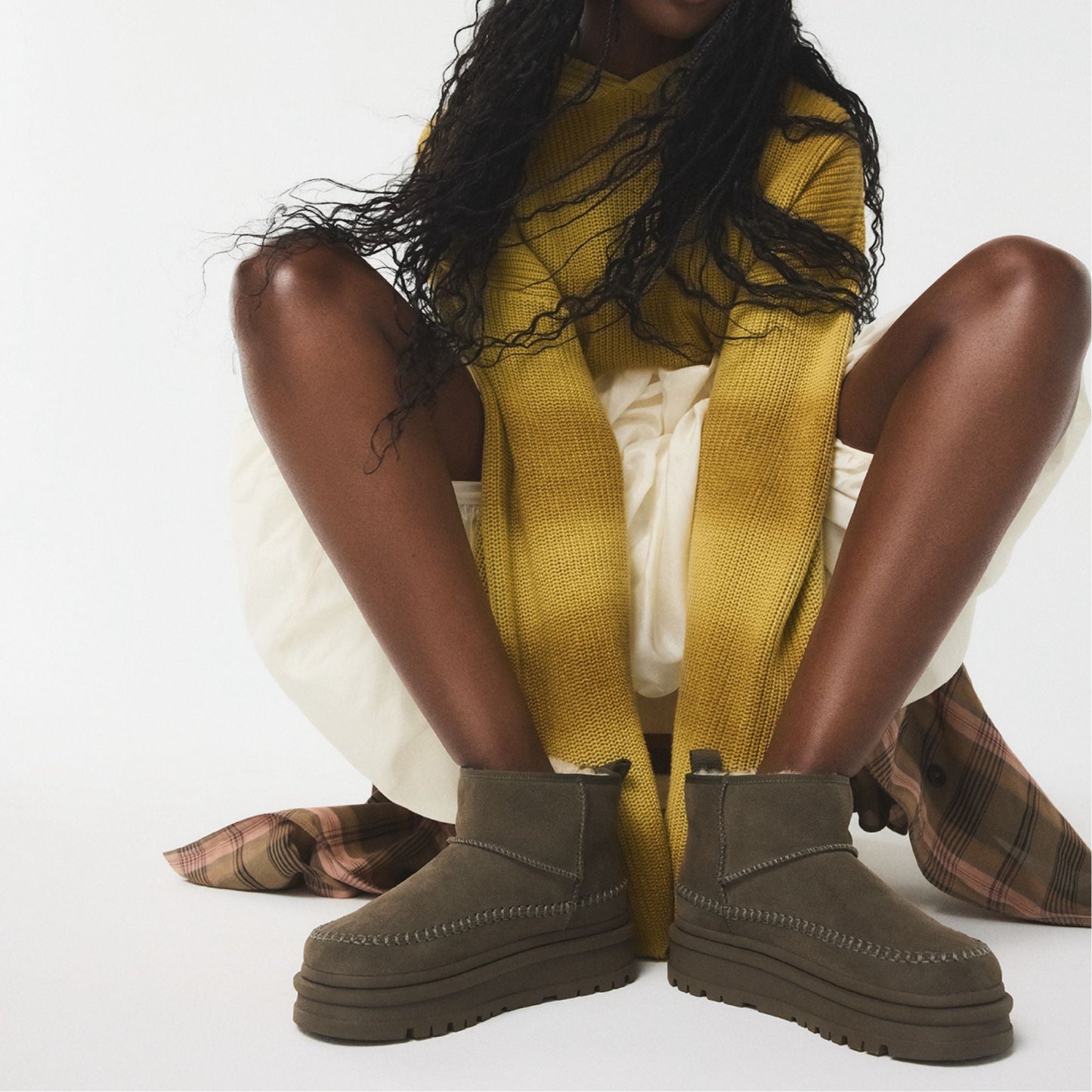 Milanie in Dark Green - Ankle boot, Lug sole - Dark Green
