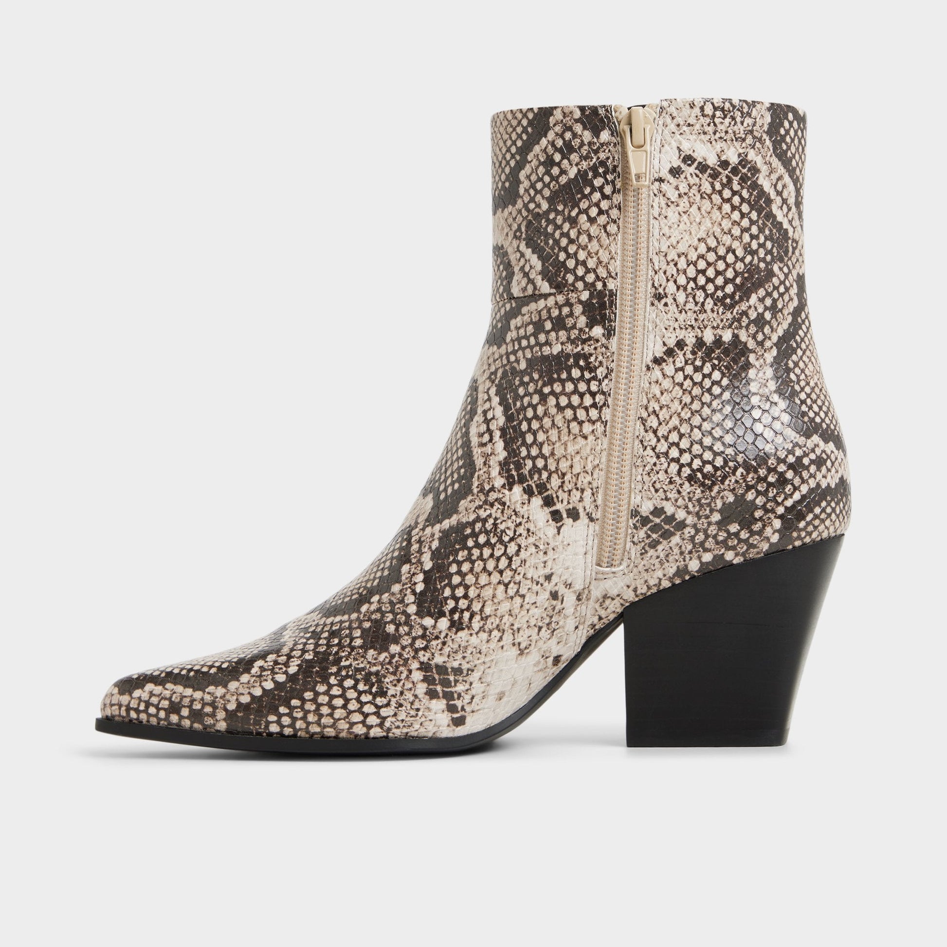 Shanah in Open Brown - Ankle boot, Block heel - Open brown