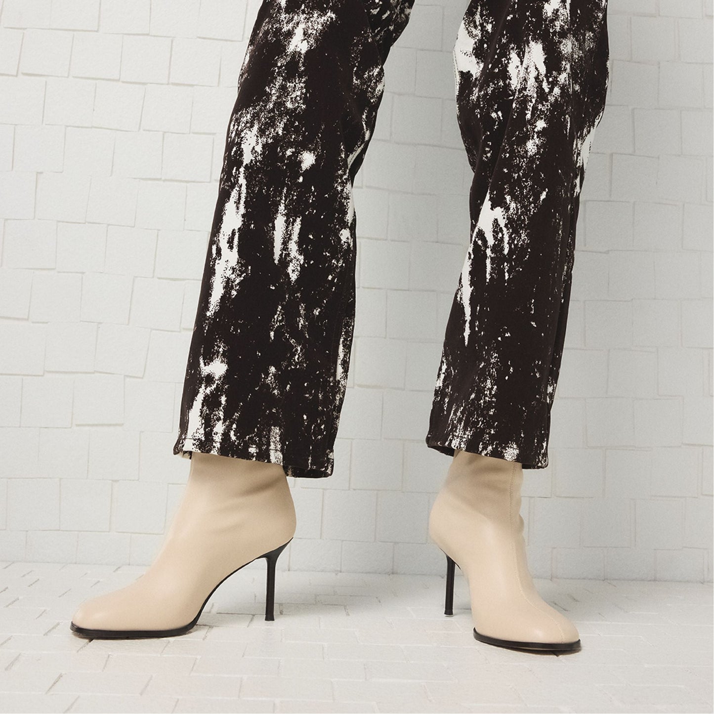 Evander in Cream - Ankle boot, Stiletto heel - Cream