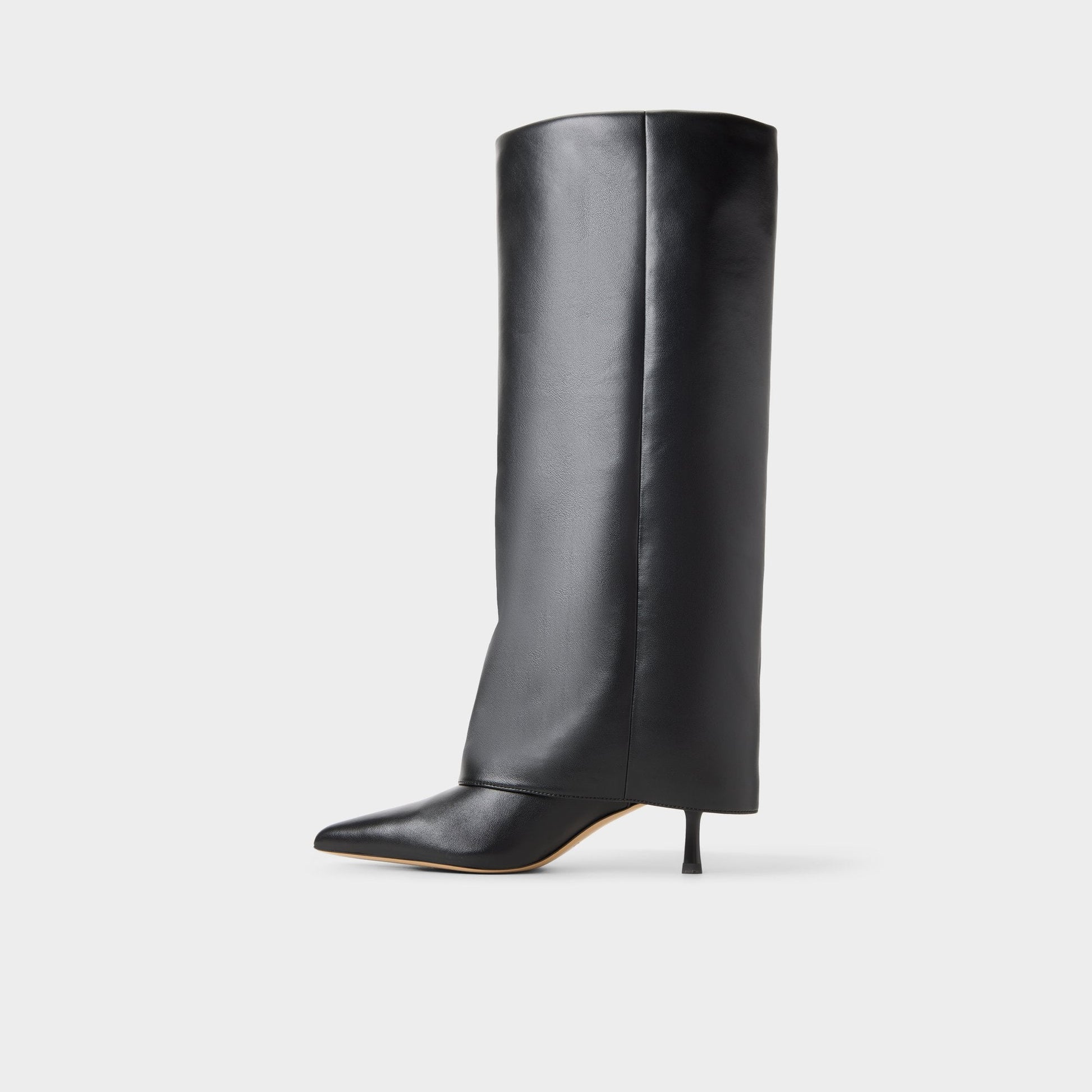 Aseader in Black - Knee-high boot, Stiletto heel - Black