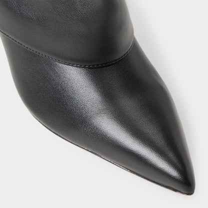 Aseader in Black - Knee-high boot, Stiletto heel - Black