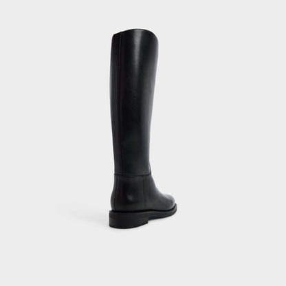 Charley in Black - Knee-high boot, Cup sole - Black