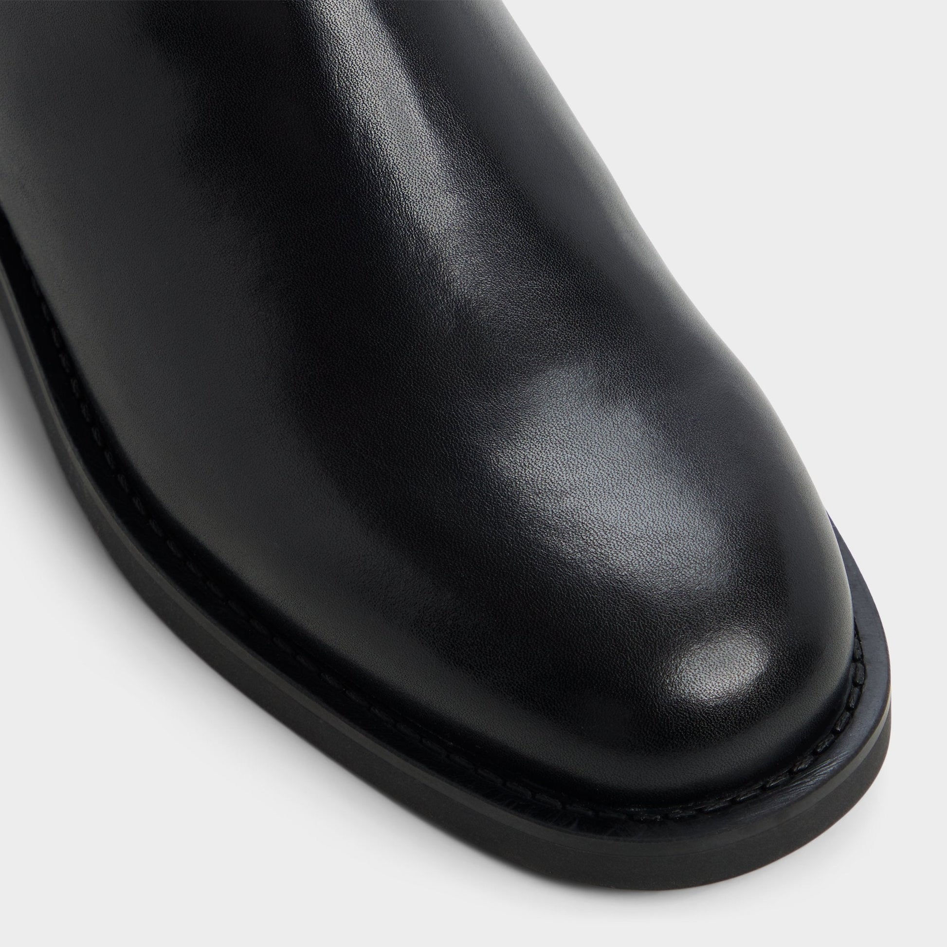 Charley in Black - Knee-high boot, Cup sole - Black