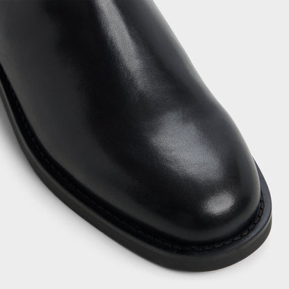 Charley in Black - Knee-high boot, Cup sole - Black