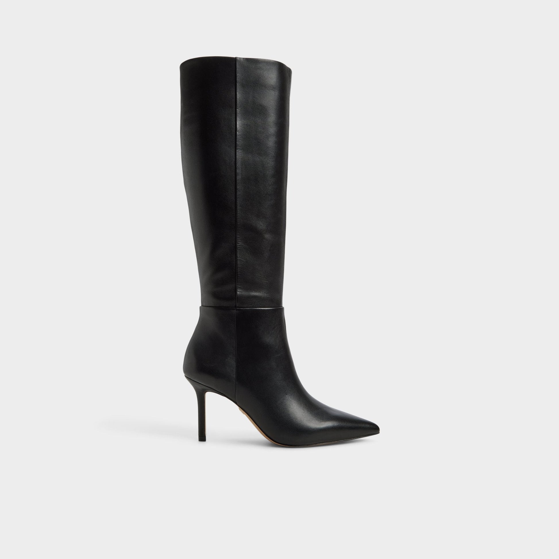 Saphiria in Black - Knee-high boot, Stiletto heel - Black