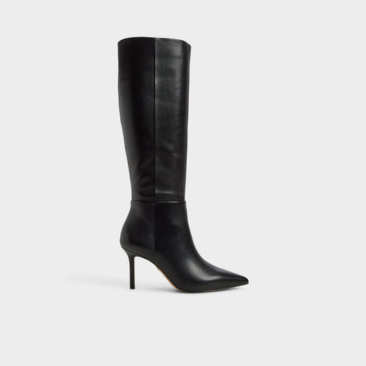 Saphiria in Black - Knee-high boot, Stiletto heel - Black