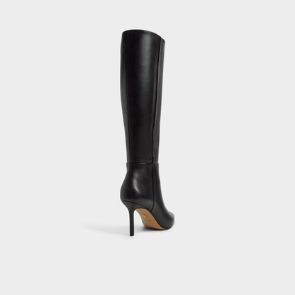 Saphiria in Black - Knee-high boot, Stiletto heel - Black
