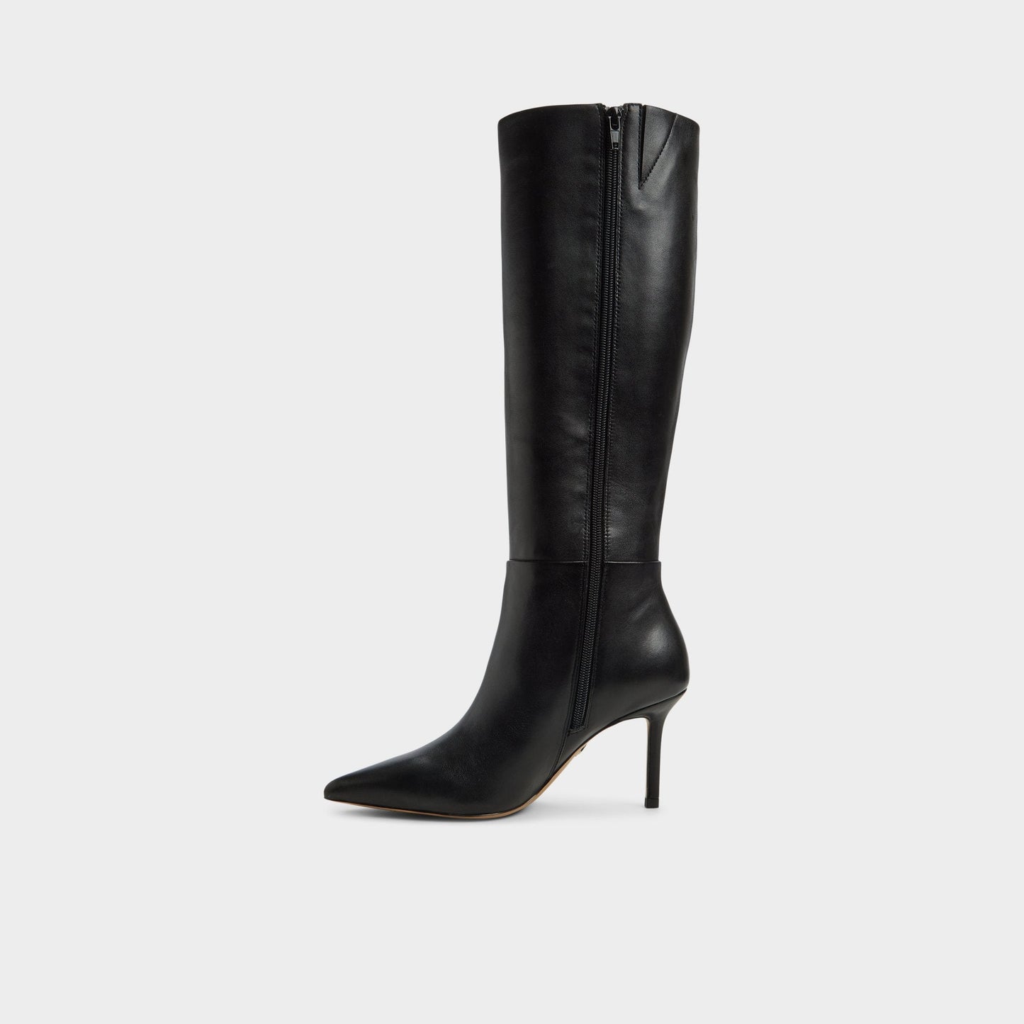 Saphiria in Black - Knee-high boot, Stiletto heel - Black