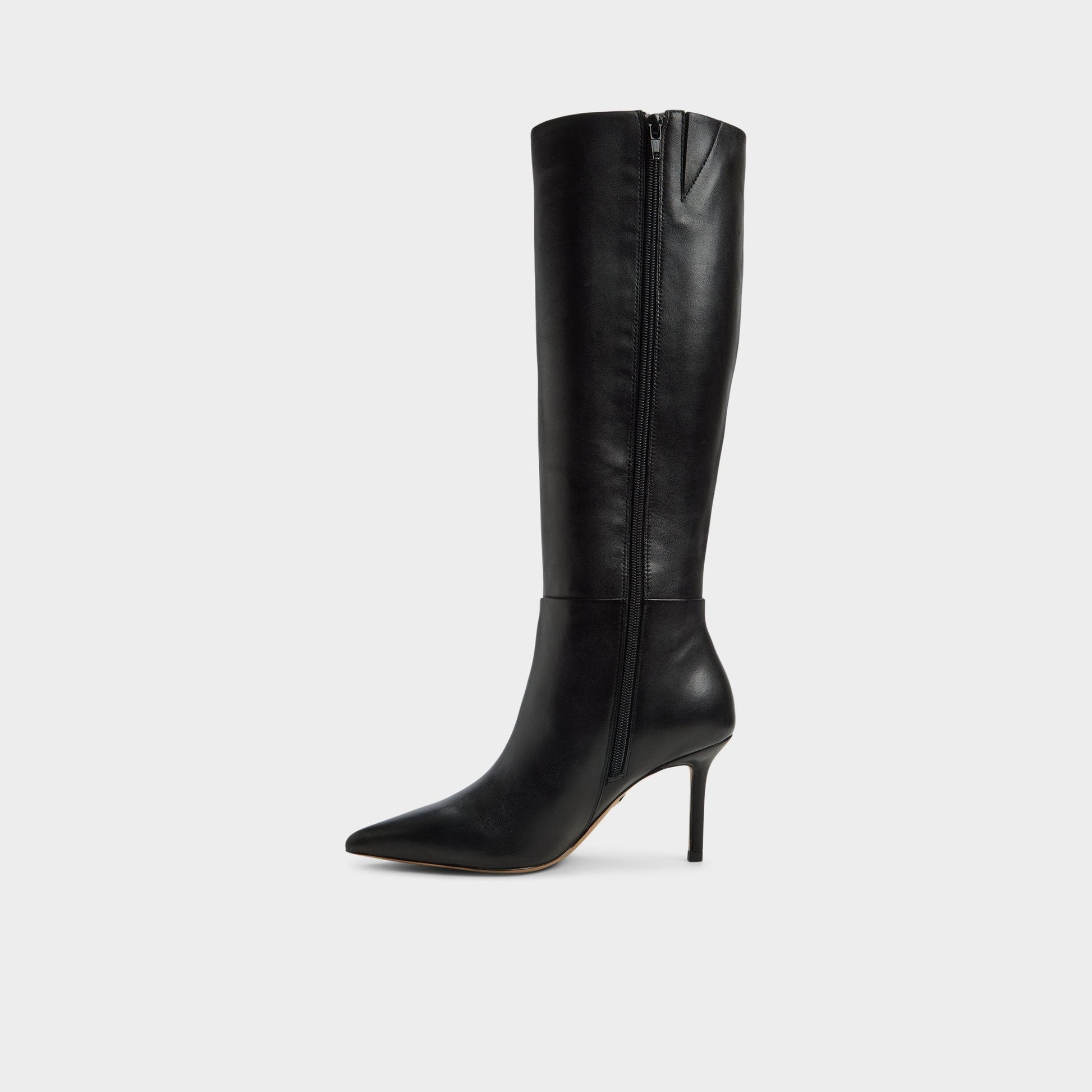 Saphiria in Black - Knee-high boot, Stiletto heel - Black