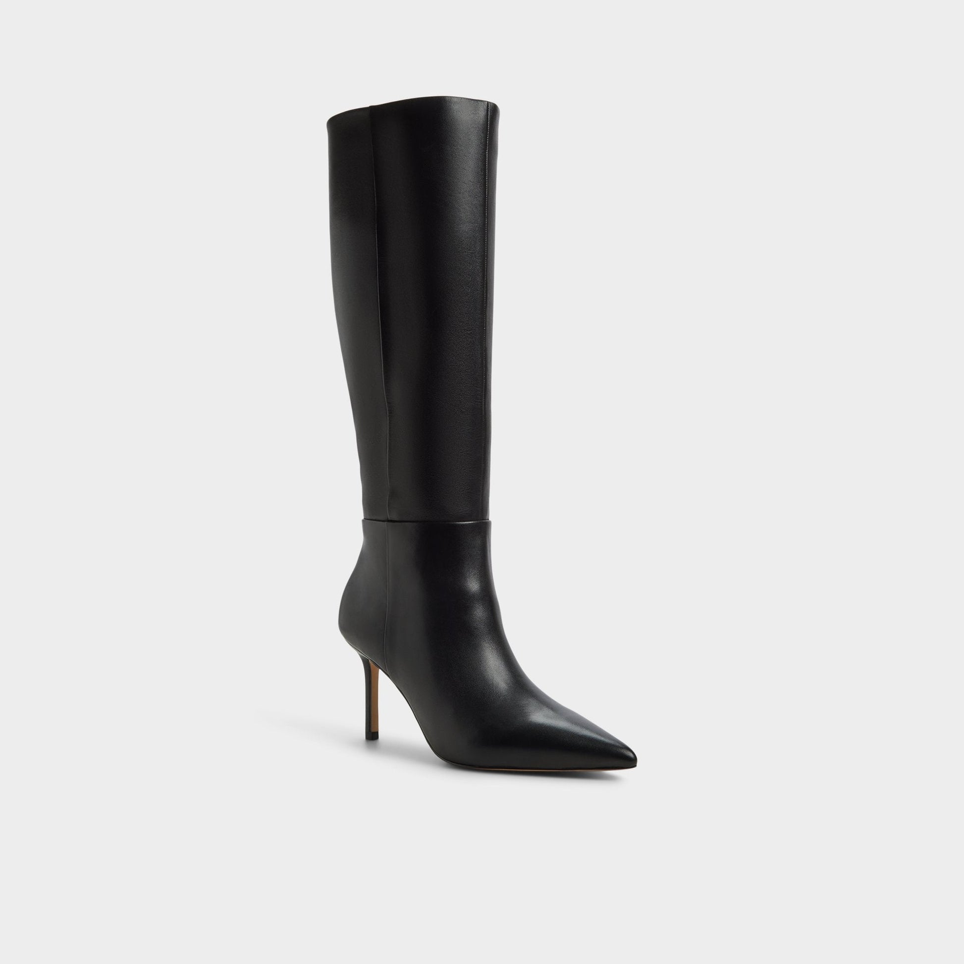 Saphiria in Black - Knee-high boot, Stiletto heel - Black