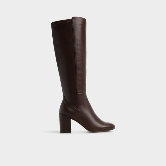 Satori Brown Overflow Women's Tall Boots - Knee-high boot, Block heel - Brown overflow