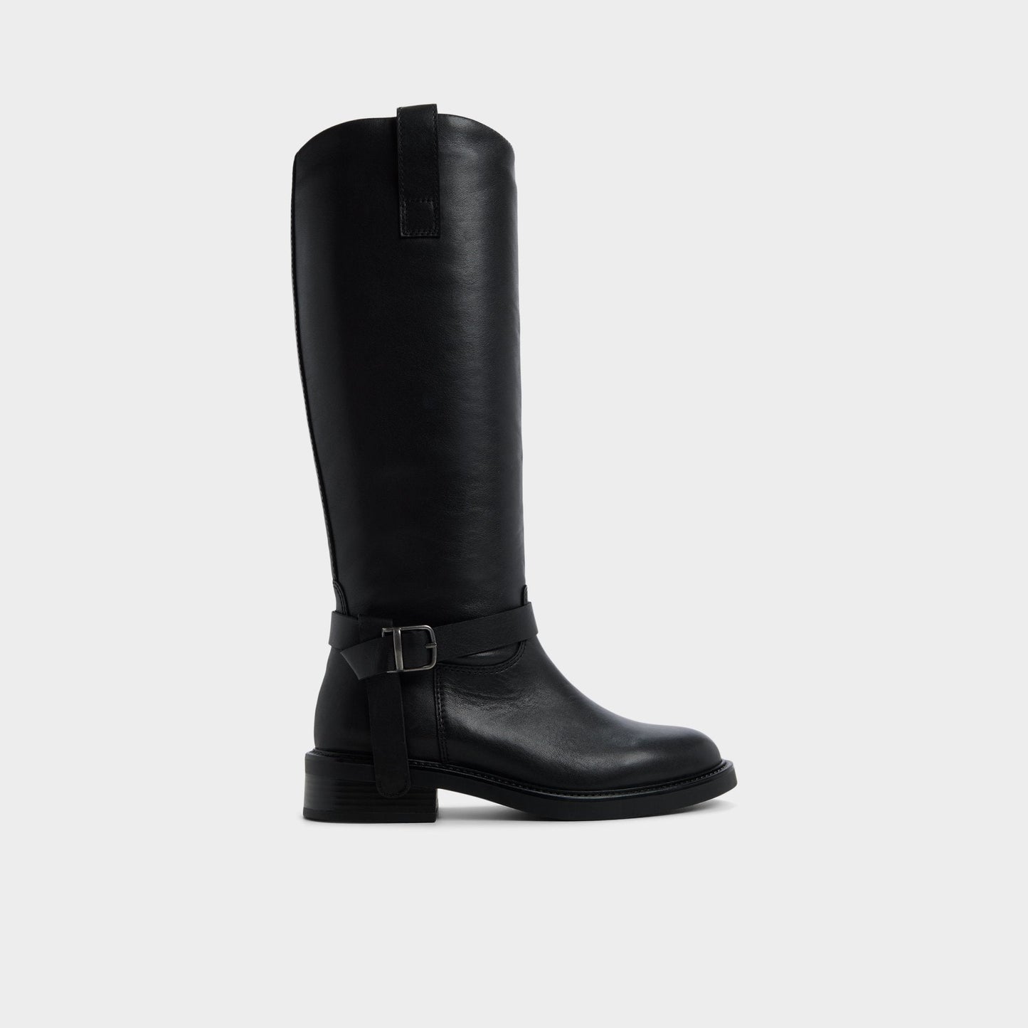 Philippa in Black - Riding boot, Block heel - Black