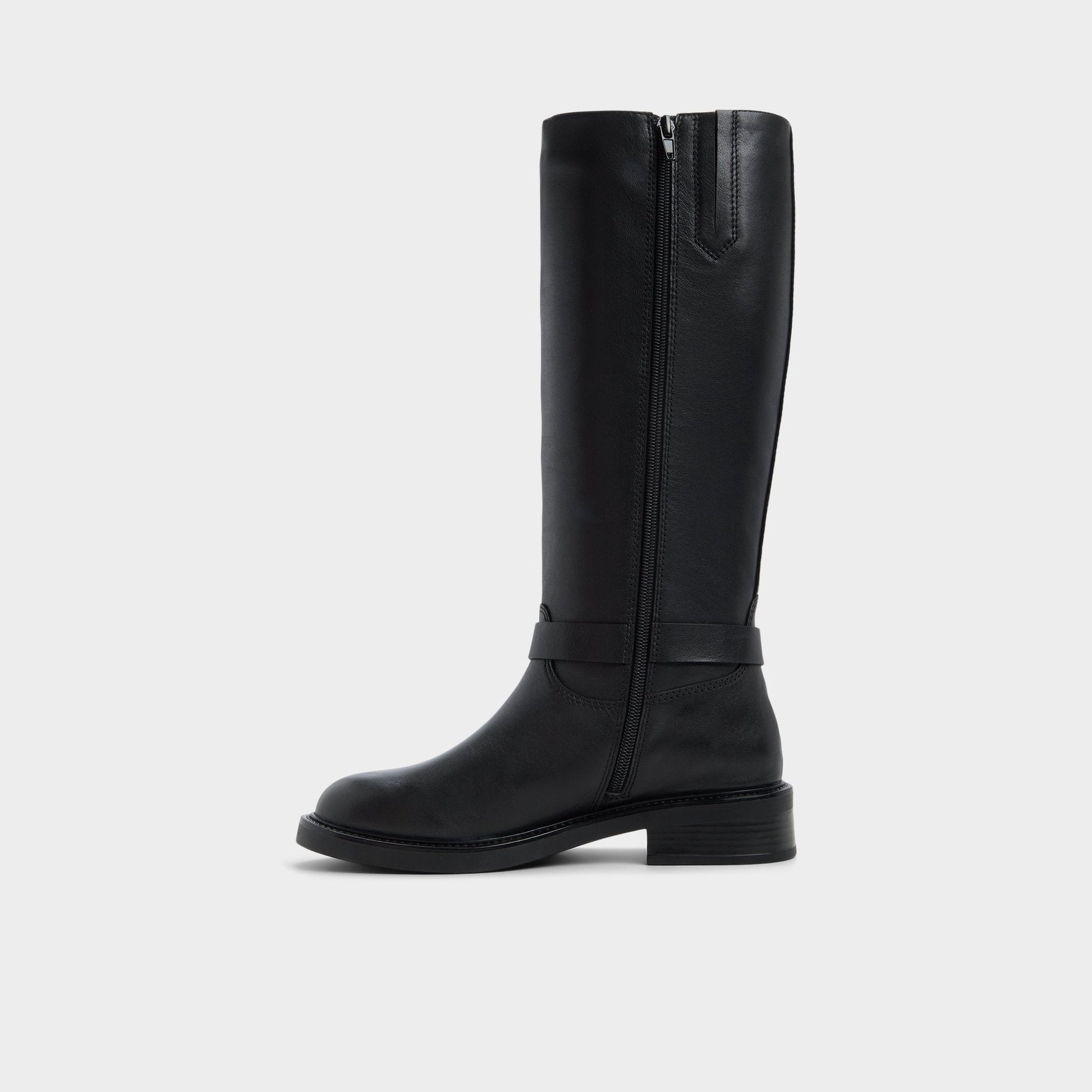 Philippa in Black - Riding boot, Block heel - Black