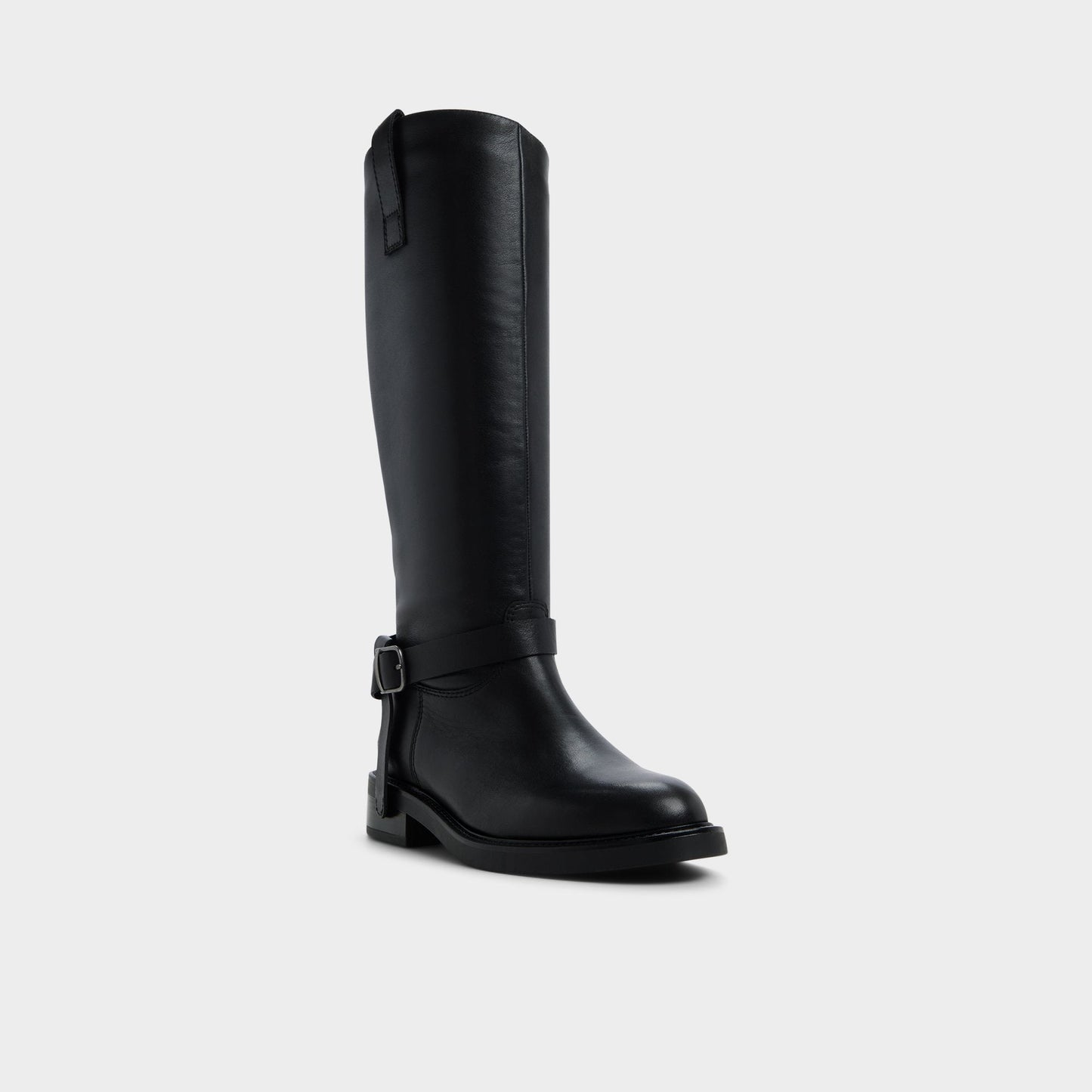 Philippa in Black - Riding boot, Block heel - Black