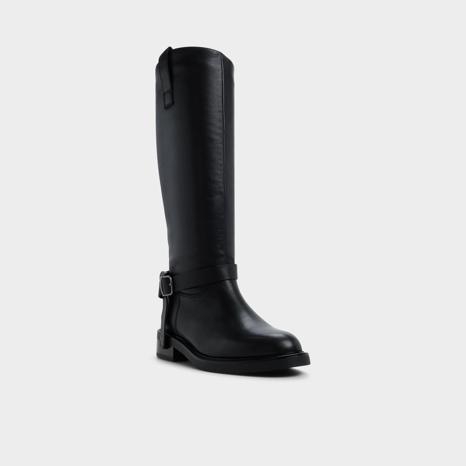 Philippa in Black - Riding boot, Block heel - Black