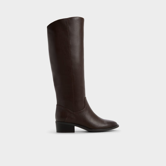Kaydienh in Dark Brown - Knee-high boot, Block heel - Dark brown