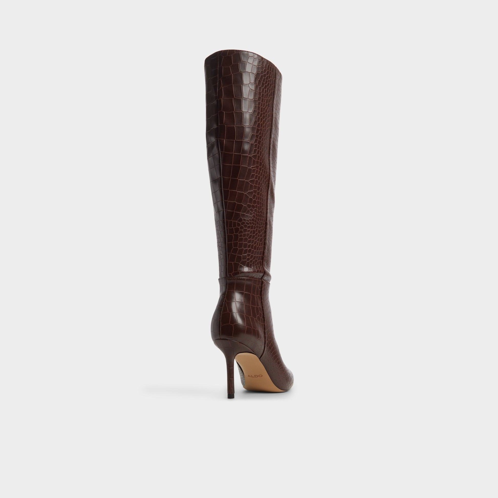 Saphiria Dark Brown Women's Tall Boots - Knee-high boot, Stiletto heel - Dark brown