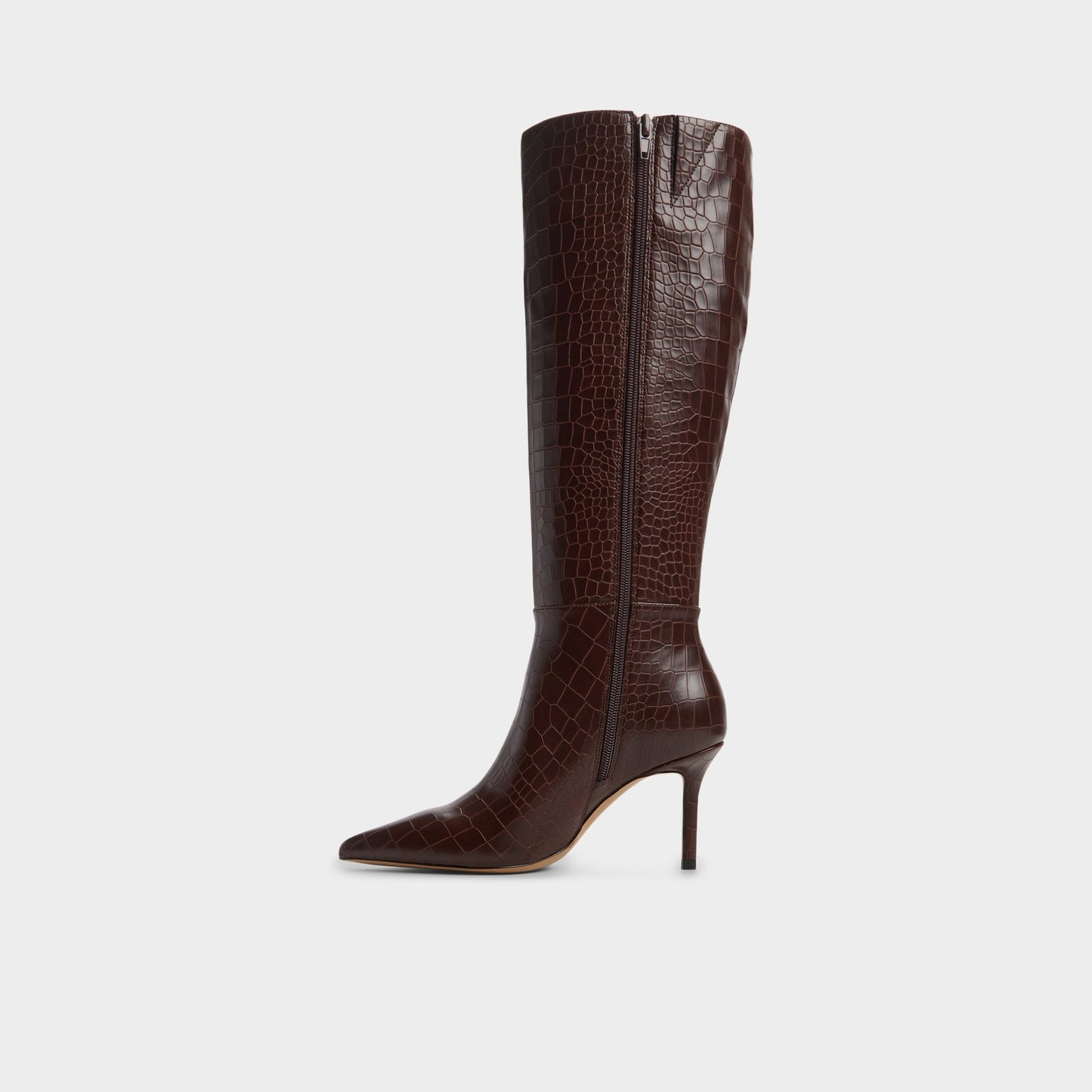 Saphiria Dark Brown Women's Tall Boots - Knee-high boot, Stiletto heel - Dark brown