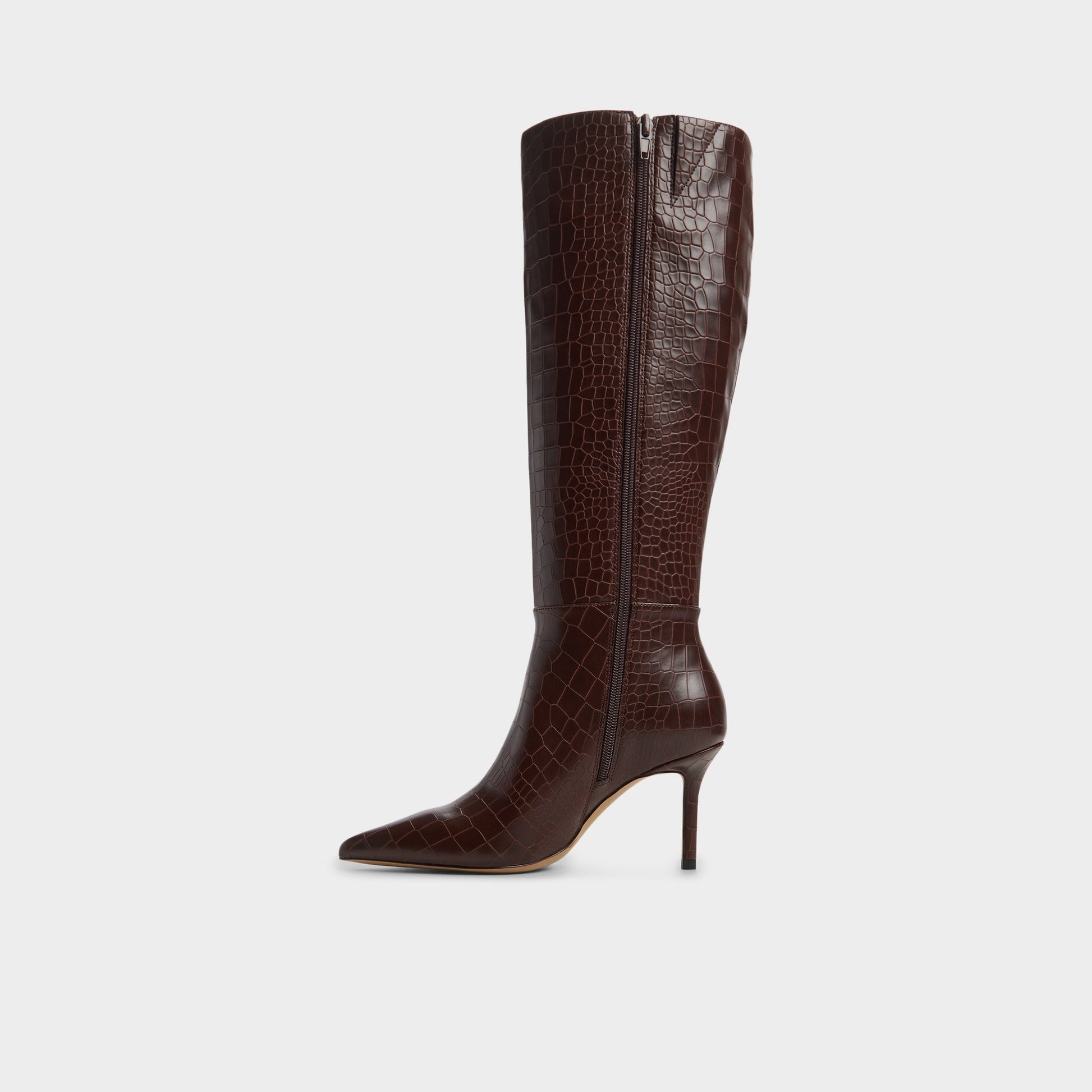 Saphiria Dark Brown Women's Tall Boots - Knee-high boot, Stiletto heel - Dark brown