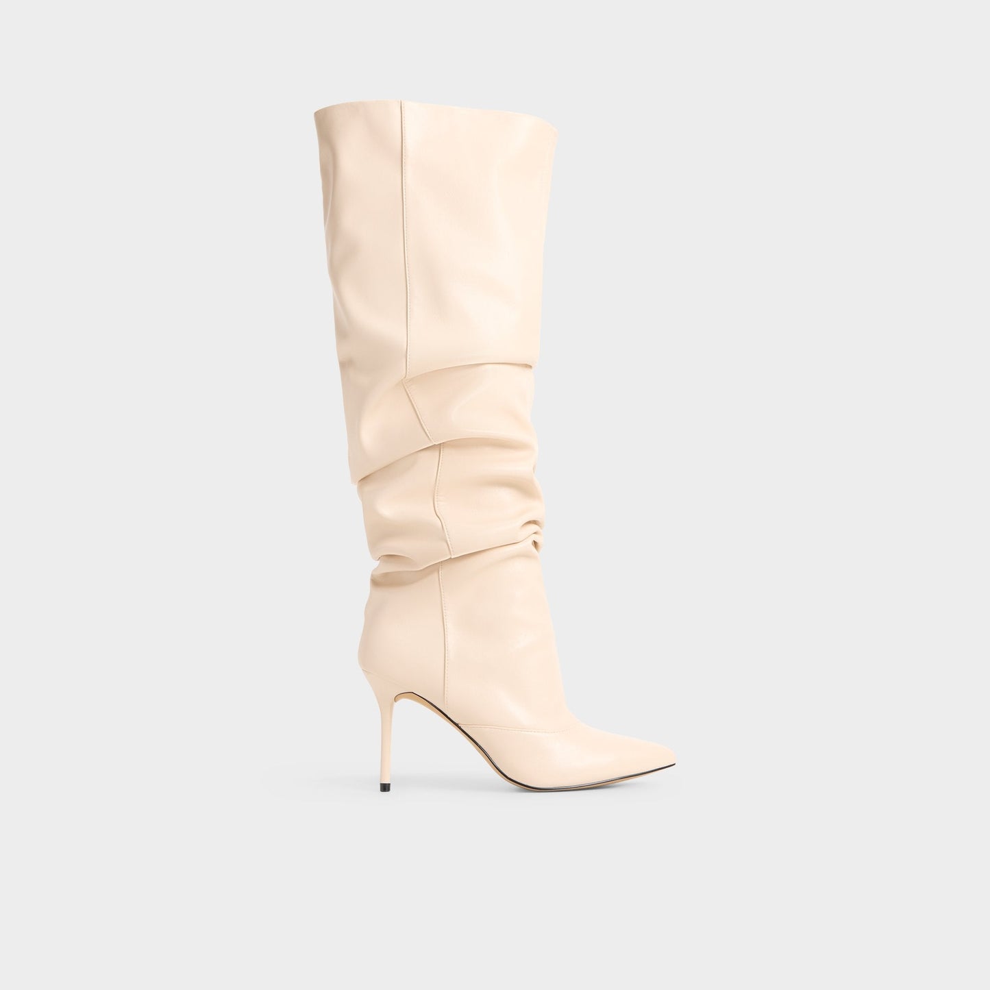 Daroba in Cream - Over-the-knee boot, Stiletto heel - Cream