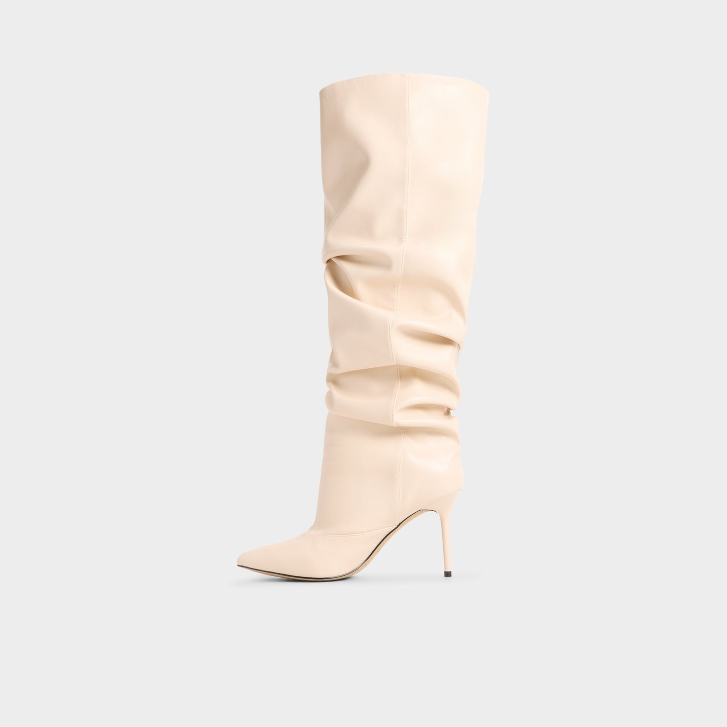 Daroba in Cream - Over-the-knee boot, Stiletto heel - Cream