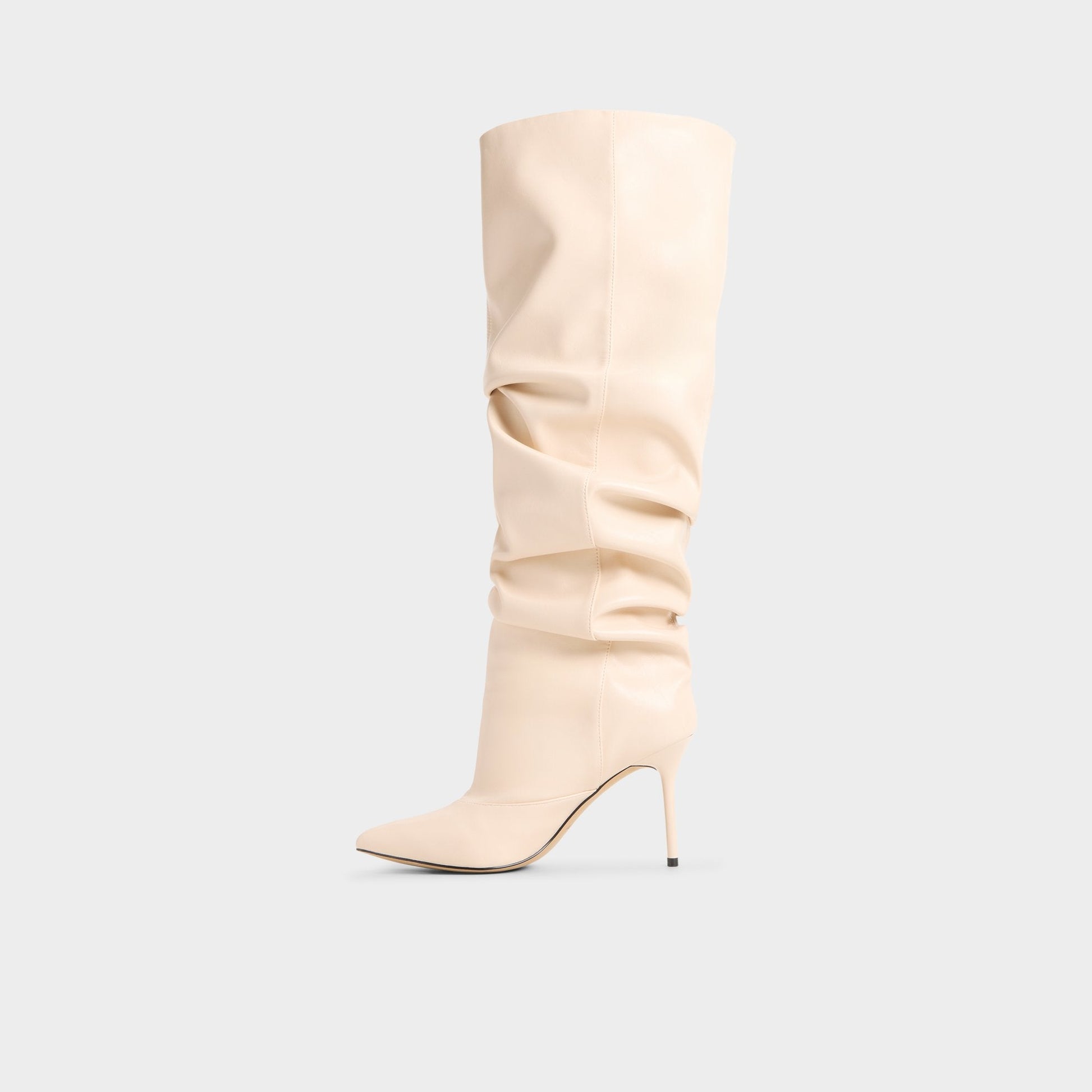 Daroba in Cream - Over-the-knee boot, Stiletto heel - Cream