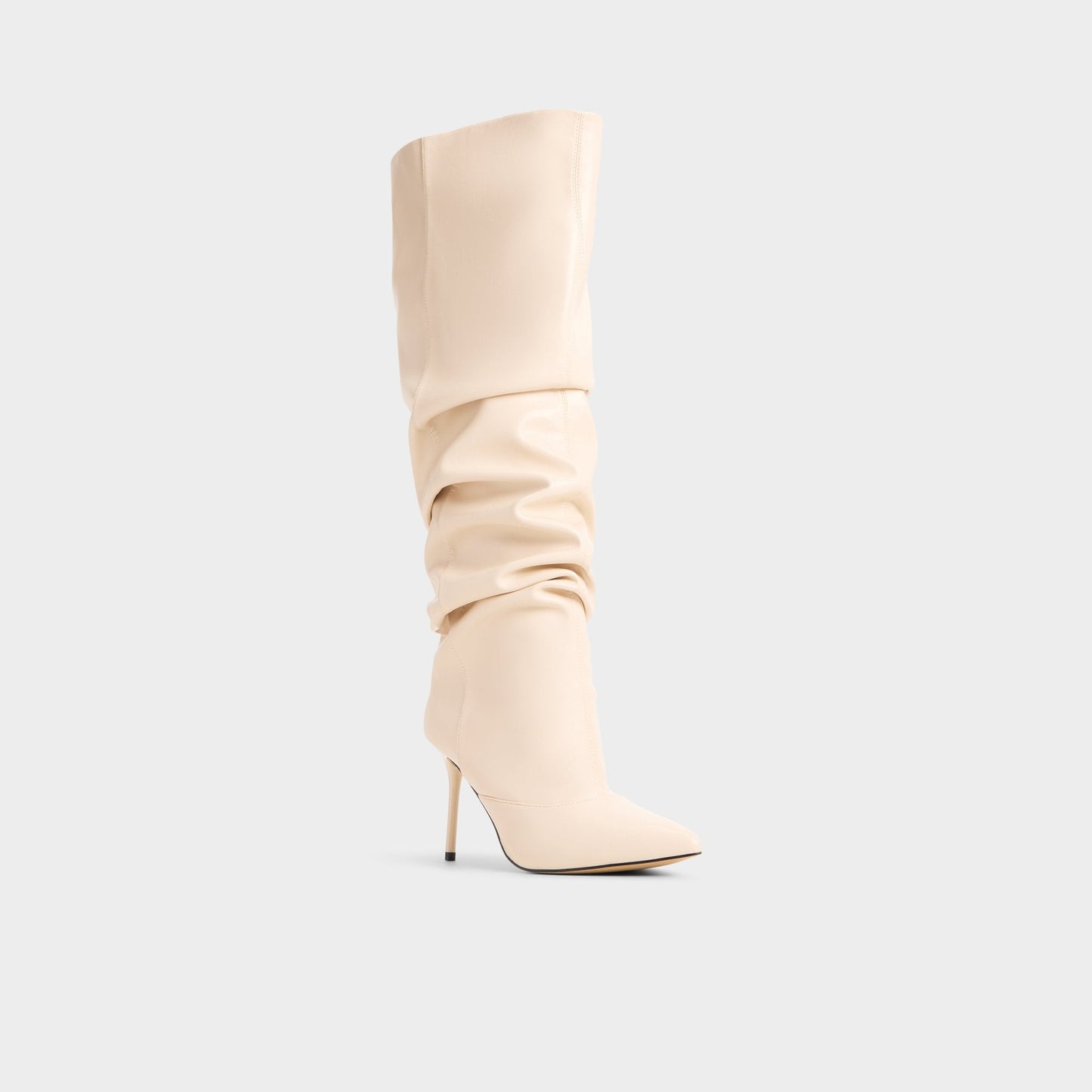 Daroba in Cream - Over-the-knee boot, Stiletto heel - Cream