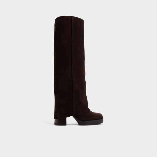Maeveh in Dark Brown - Knee-high boot, Platform - Dark brown