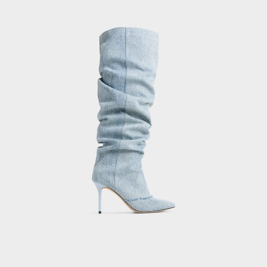Daroba in Denim - Over-the-knee boot, Stiletto heel - Denim