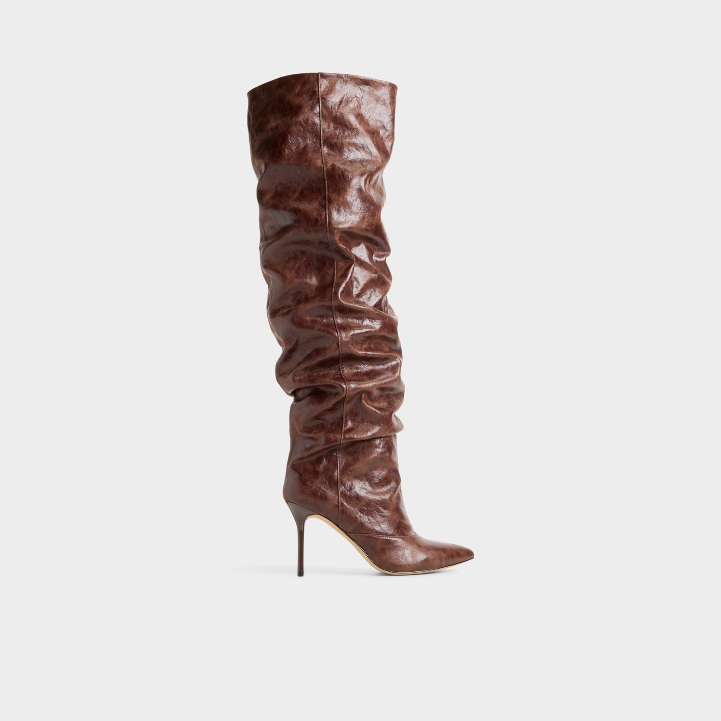 Daroba in Dark Brown - Over-the-knee boot, Stiletto heel - Dark brown