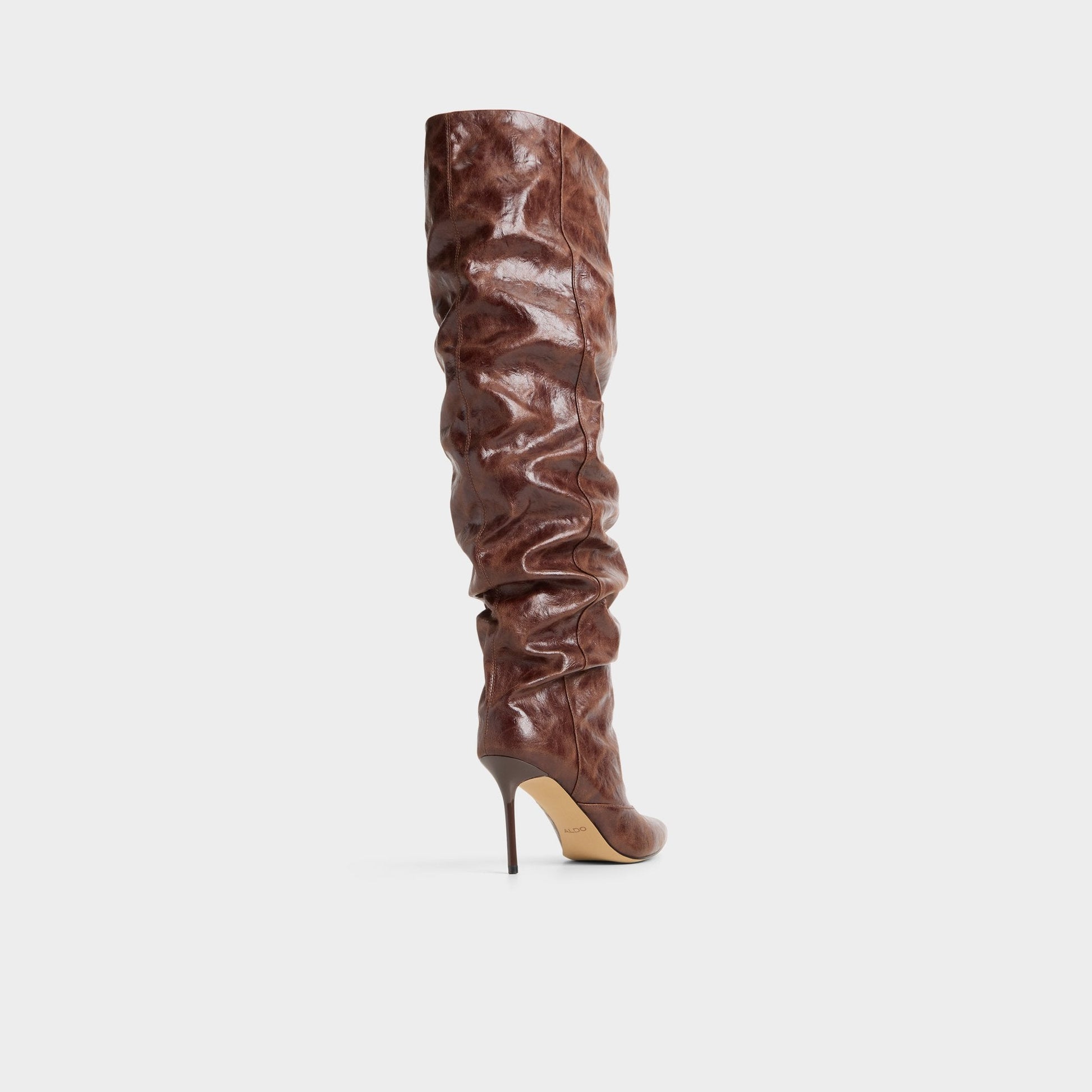 Daroba in Dark Brown - Over-the-knee boot, Stiletto heel - Dark brown