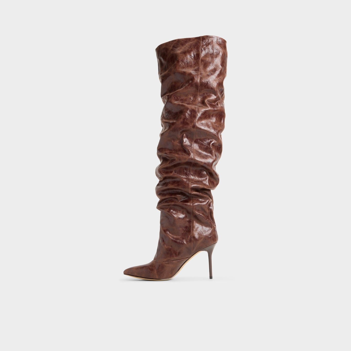 Daroba in Dark Brown - Over-the-knee boot, Stiletto heel - Dark brown