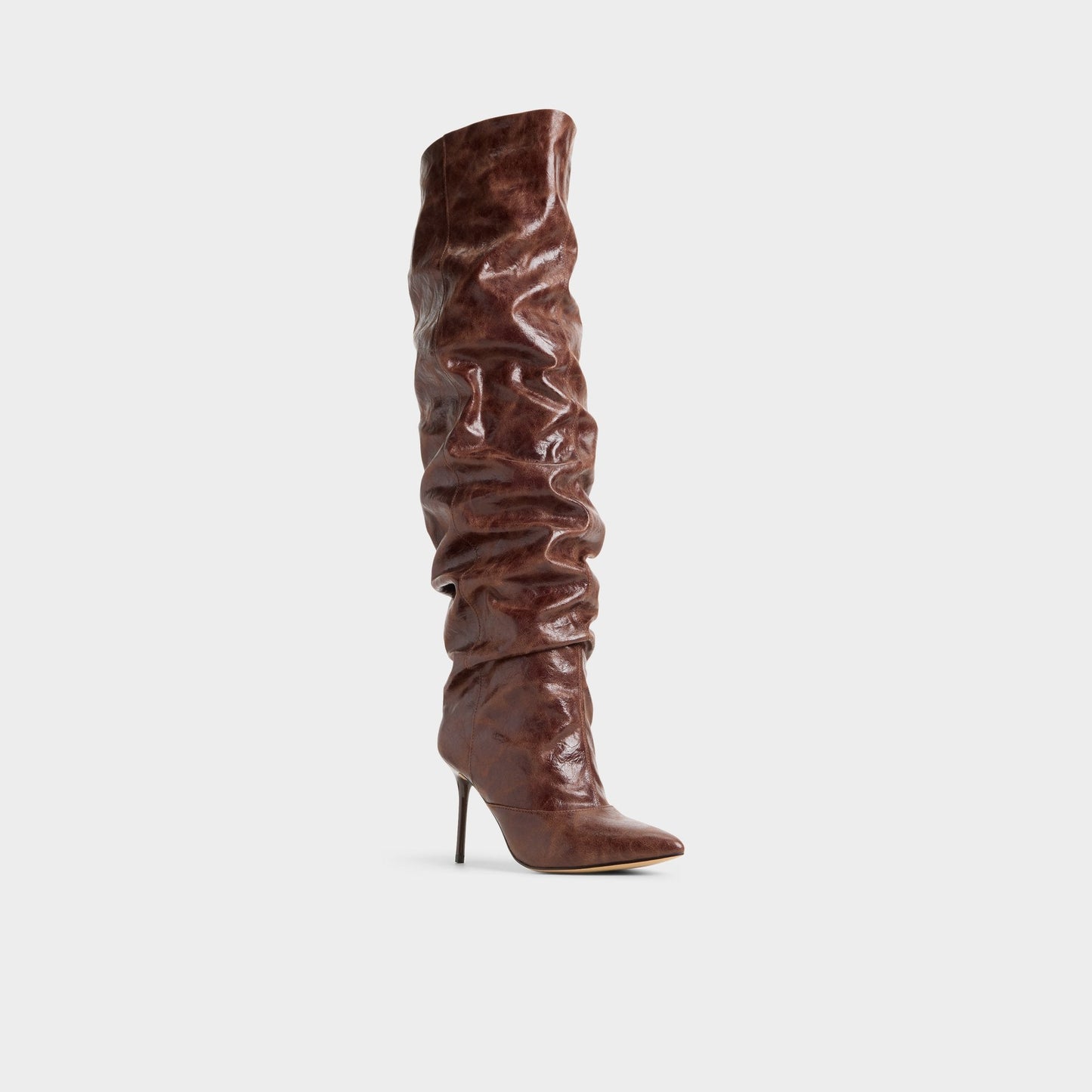 Daroba in Dark Brown - Over-the-knee boot, Stiletto heel - Dark brown