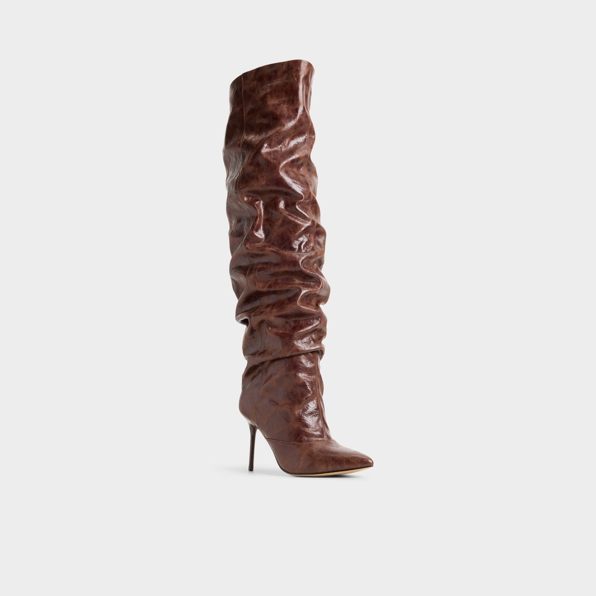 Daroba in Dark Brown - Over-the-knee boot, Stiletto heel - Dark brown