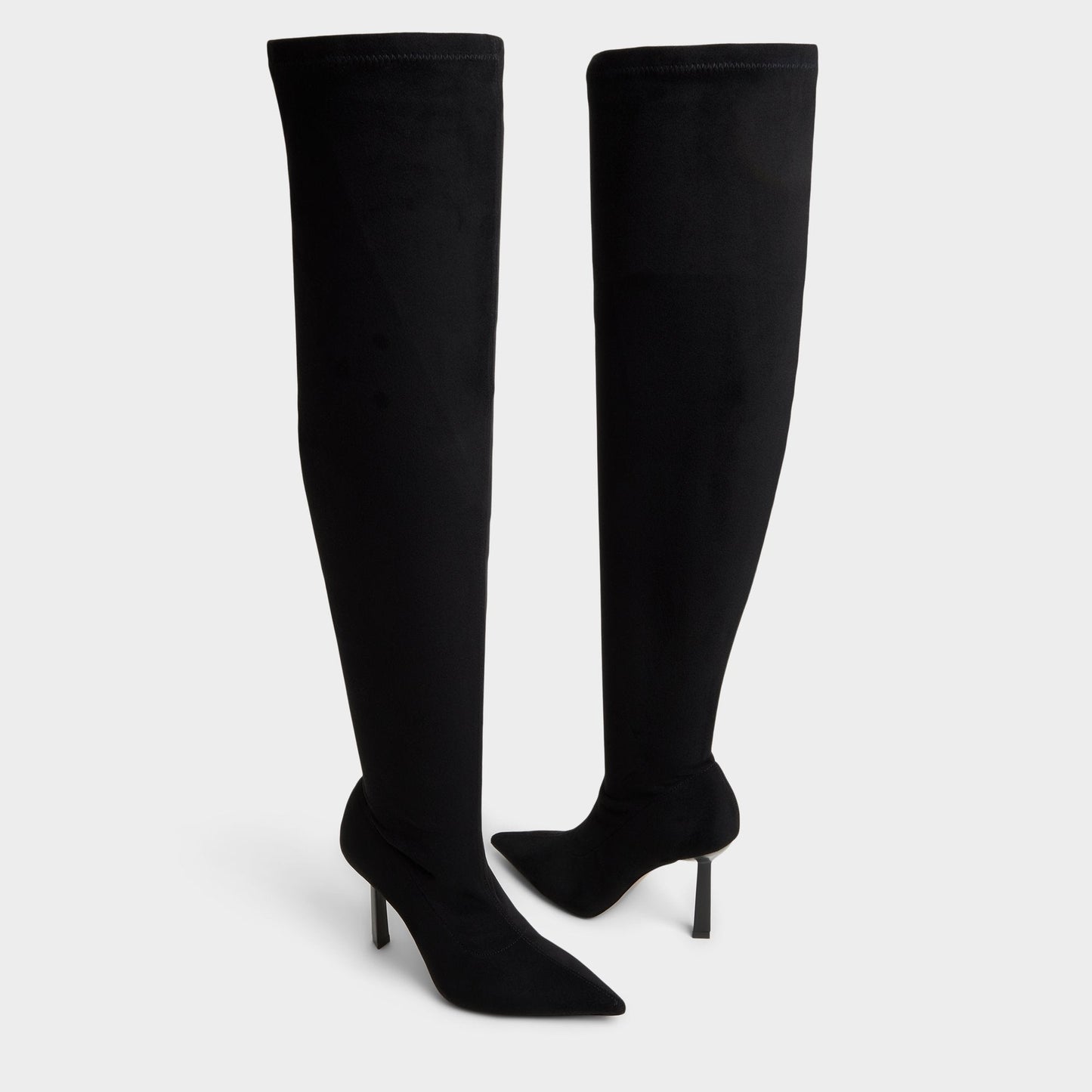 Caldan in Black - Over-the-knee boot, Stiletto heel - Black