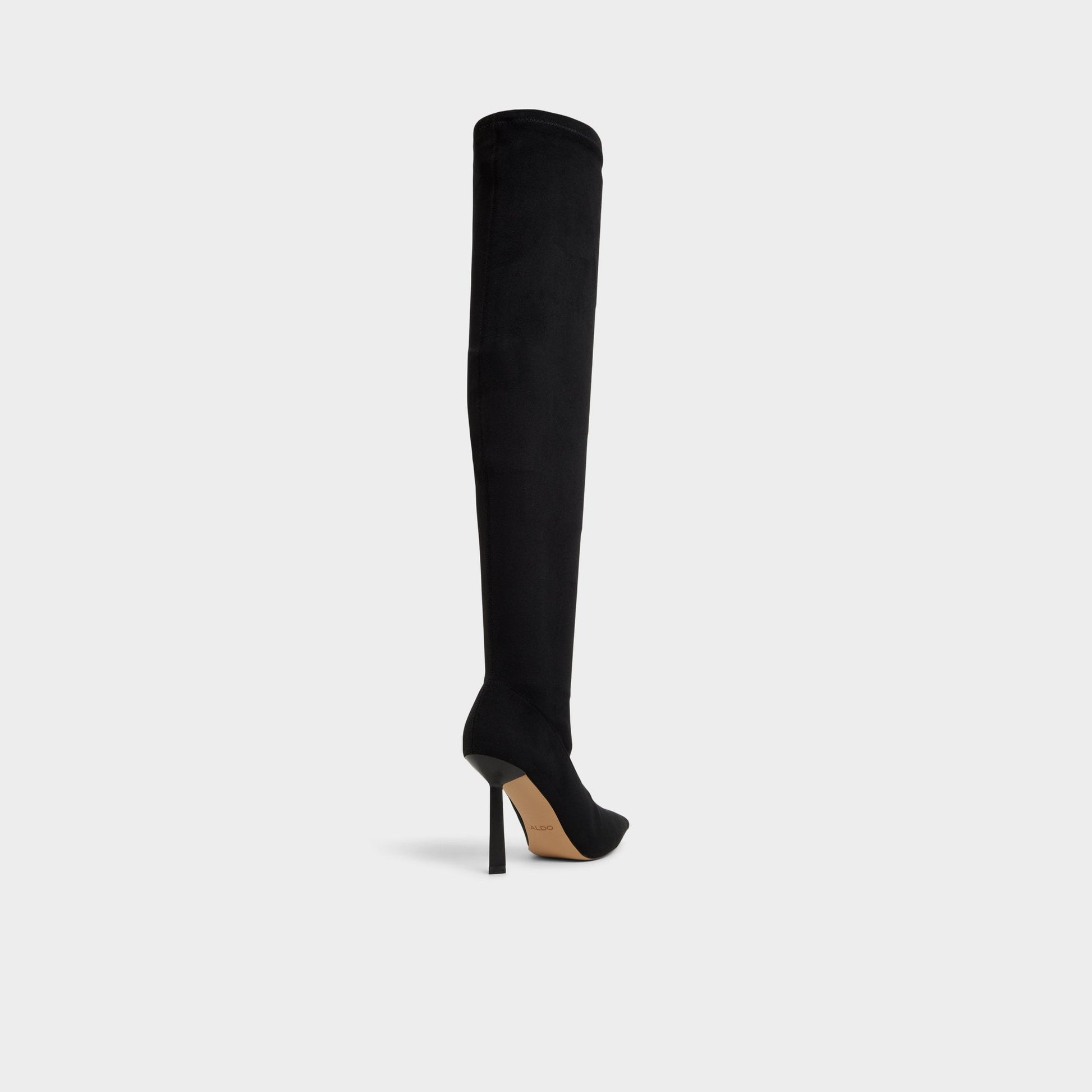Caldan in Black - Over-the-knee boot, Stiletto heel - Black