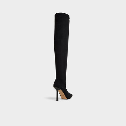 Caldan in Black - Over-the-knee boot, Stiletto heel - Black