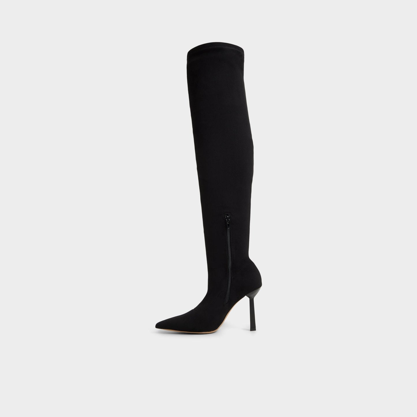 Caldan in Black - Over-the-knee boot, Stiletto heel - Black