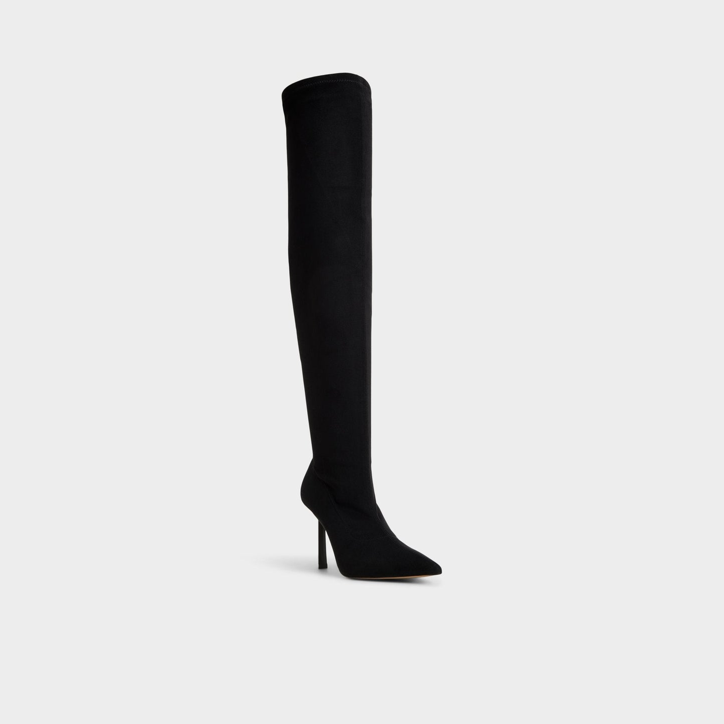 Caldan in Black - Over-the-knee boot, Stiletto heel - Black