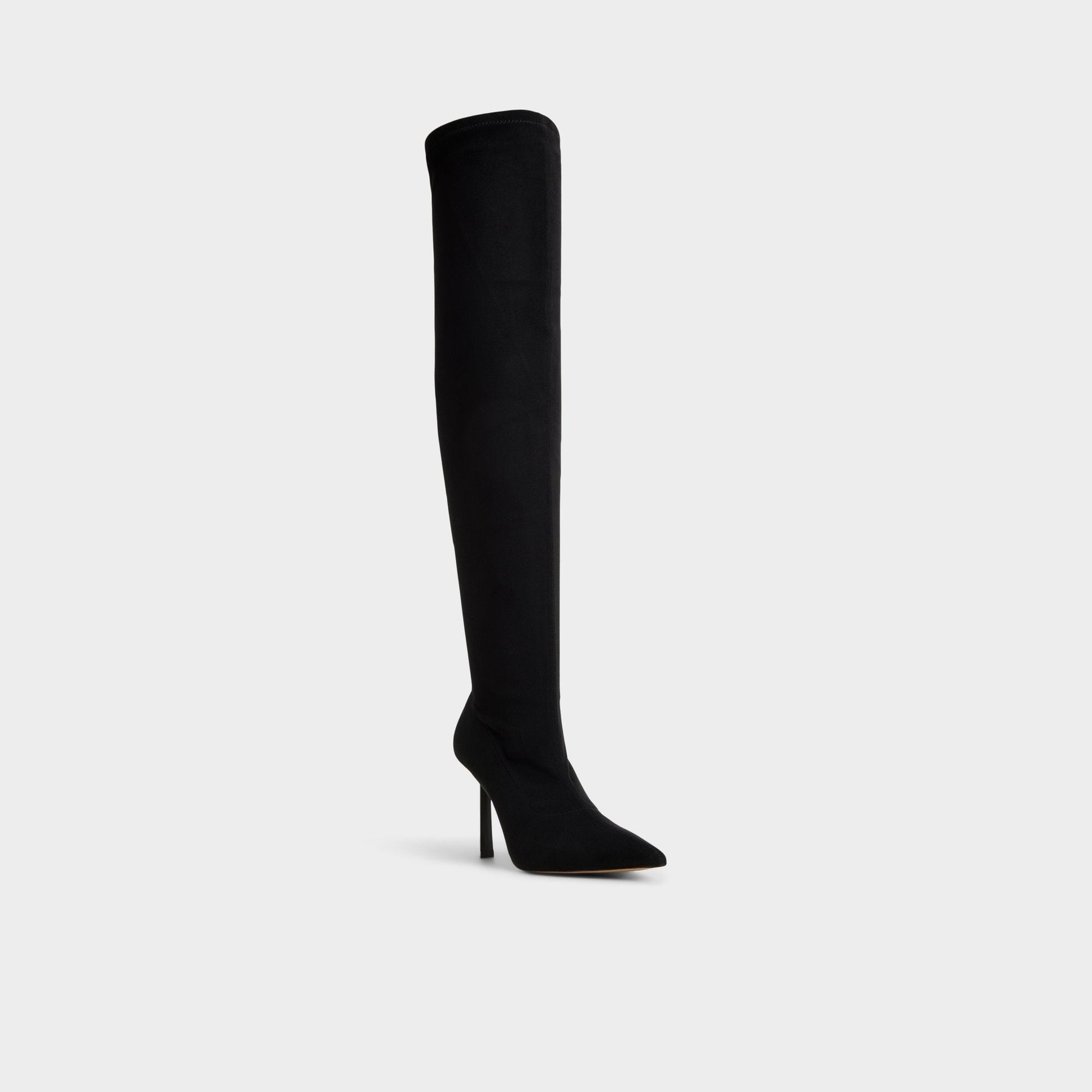 Caldan in Black - Over-the-knee boot, Stiletto heel - Black