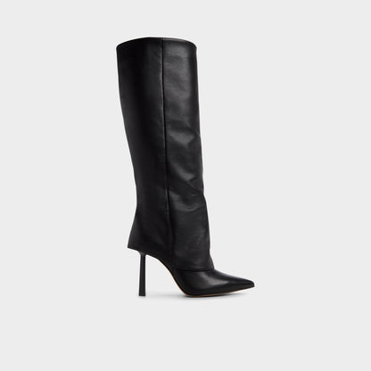 Lenoria in Black - Knee-high boot, Stiletto heel - Black