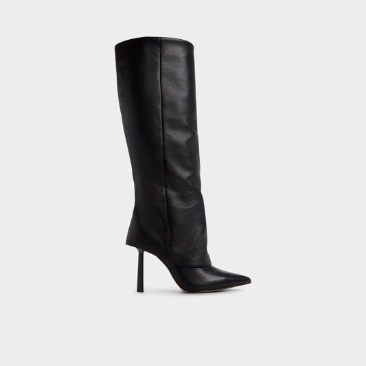 Lenoria in Black - Knee-high boot, Stiletto heel - Black