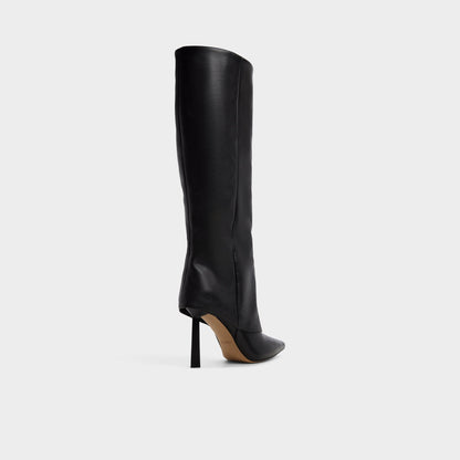 Lenoria in Black - Knee-high boot, Stiletto heel - Black
