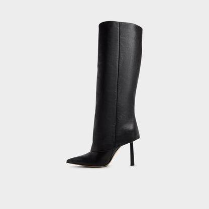Lenoria in Black - Knee-high boot, Stiletto heel - Black