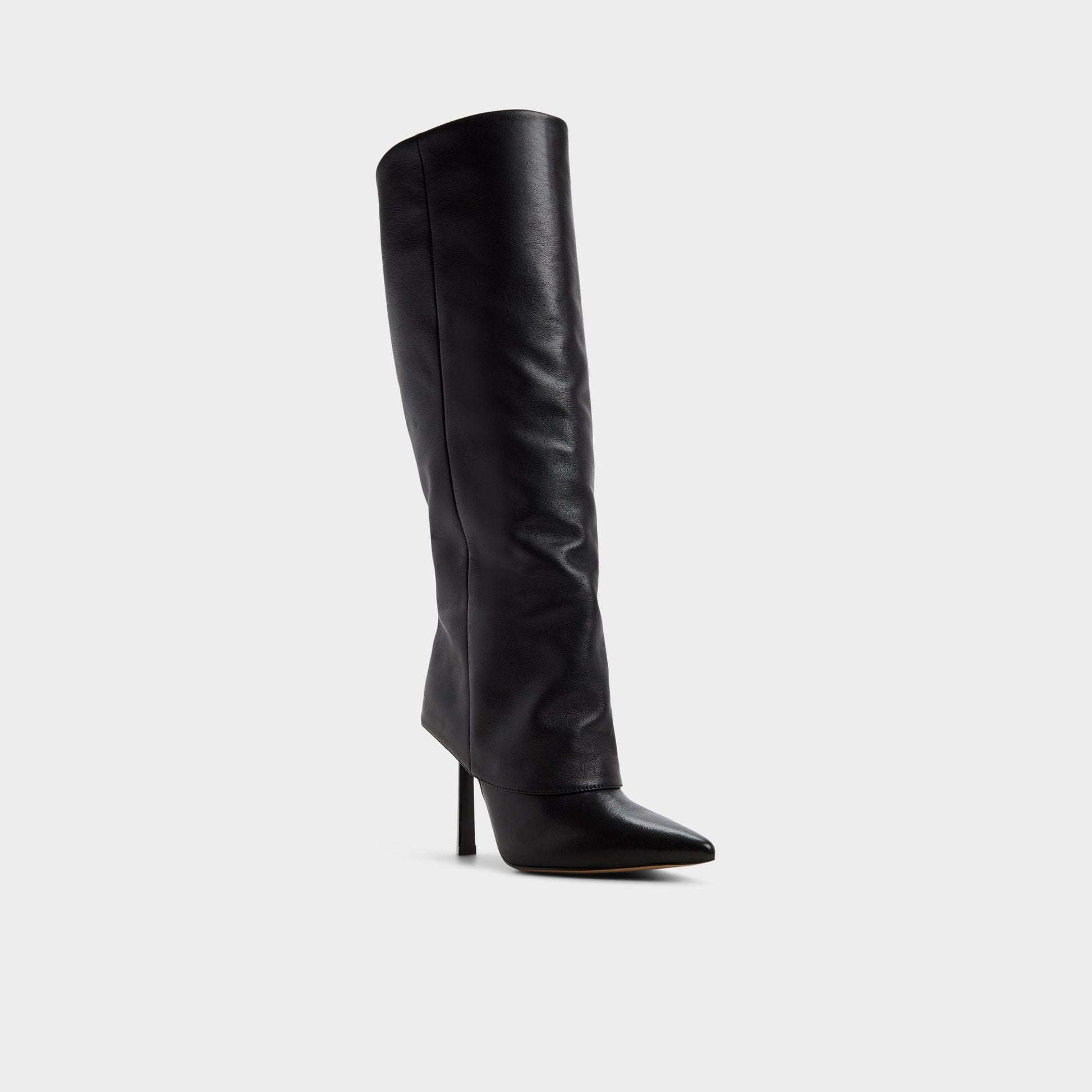 Lenoria in Black - Knee-high boot, Stiletto heel - Black