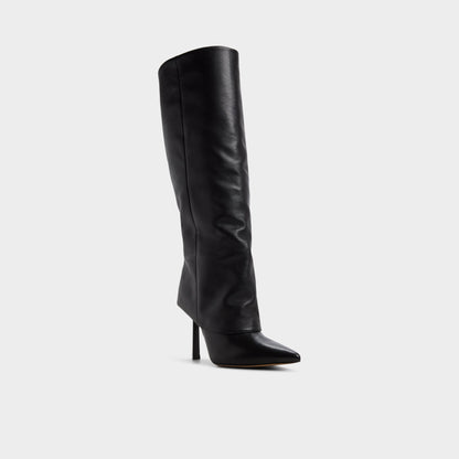Lenoria in Black - Knee-high boot, Stiletto heel - Black