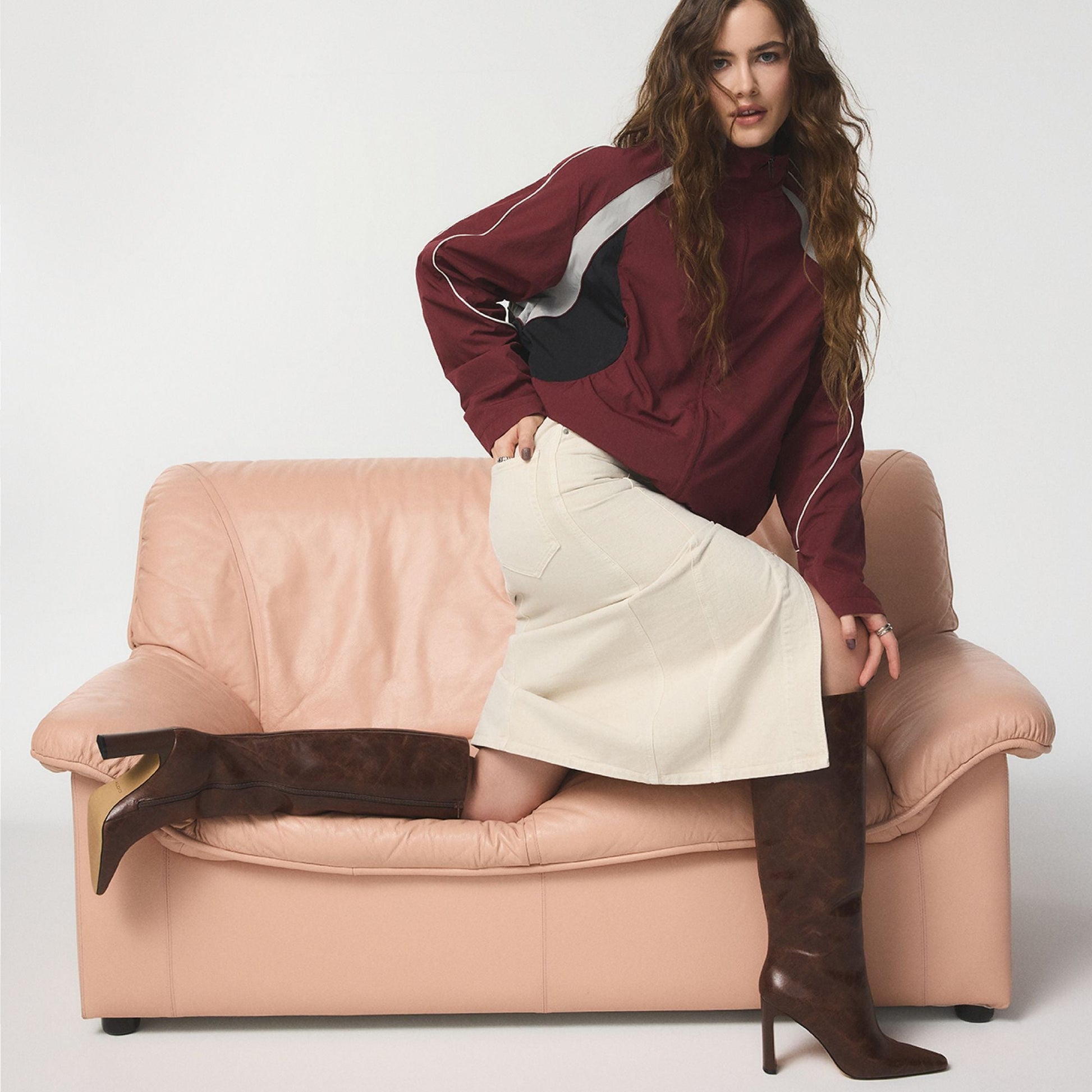 Elyne in Wc Medium Brown - Knee-high boot - Medium brown