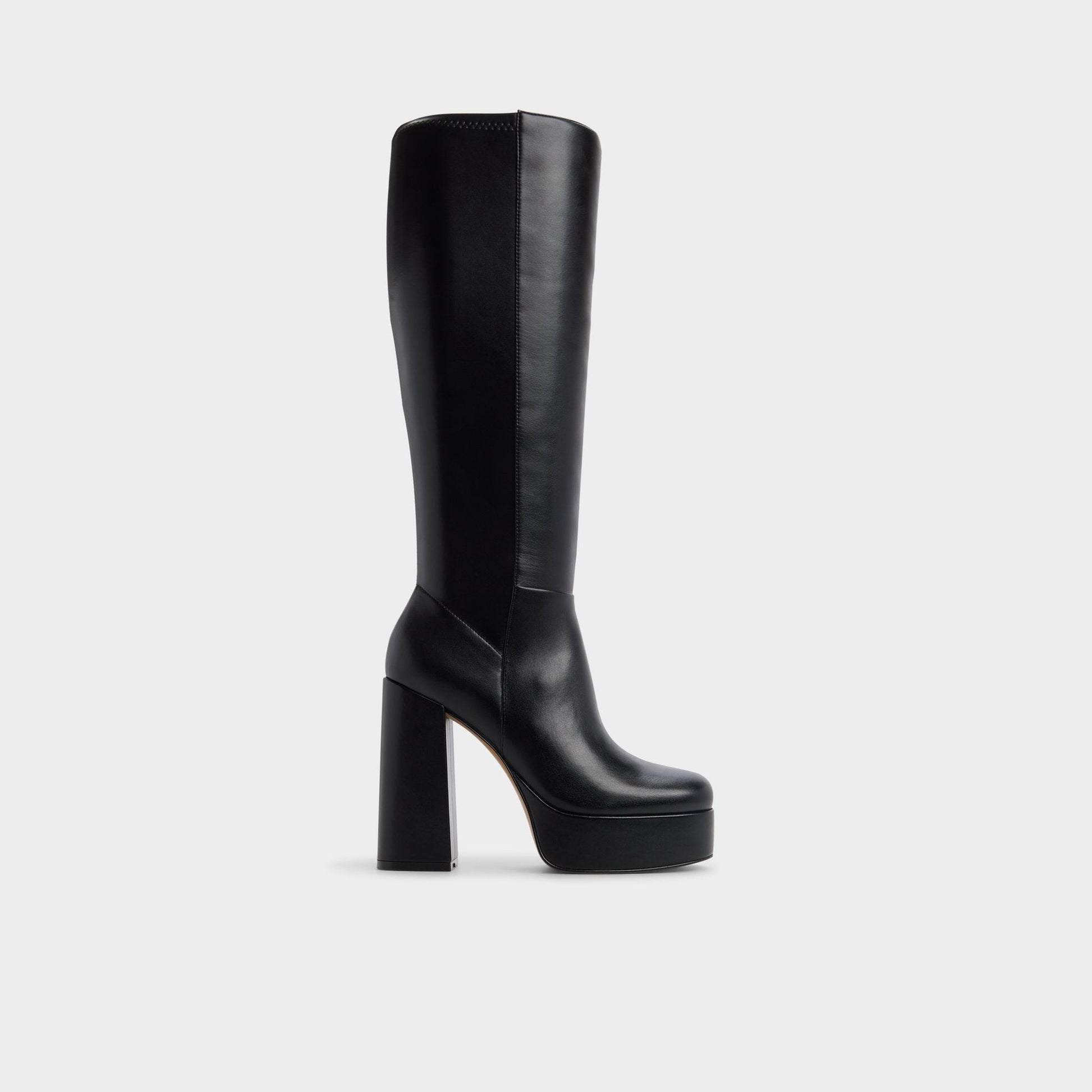 Albie in Wc Black - Knee-high boot, Platform - Black