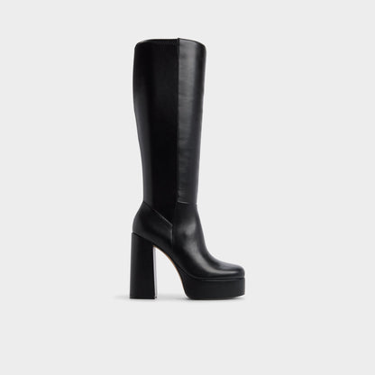 Albie in Wc Black - Knee-high boot, Platform - Black