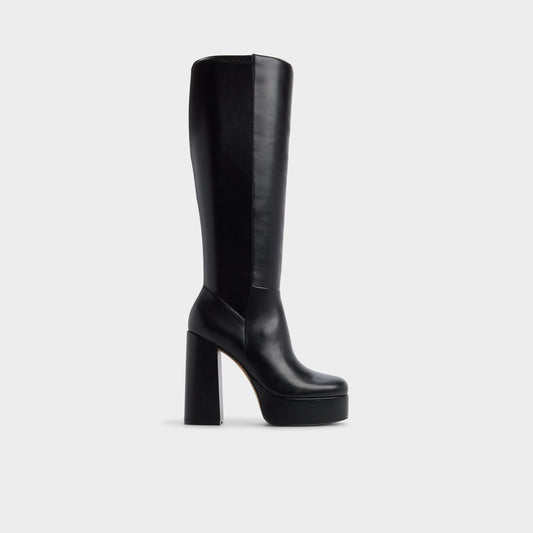 Albie in Wc Black - Knee-high boot, Platform - Black